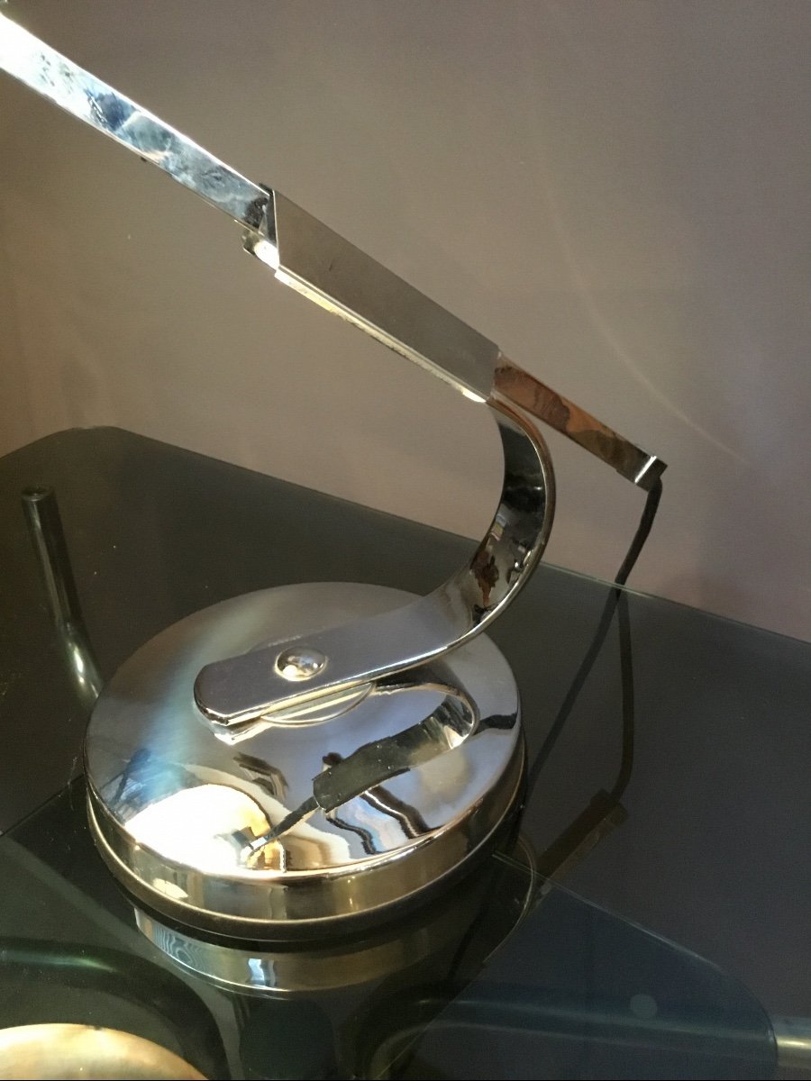 Chrome Desk Lamp By Ferninand Solere. 1950 Era-photo-4