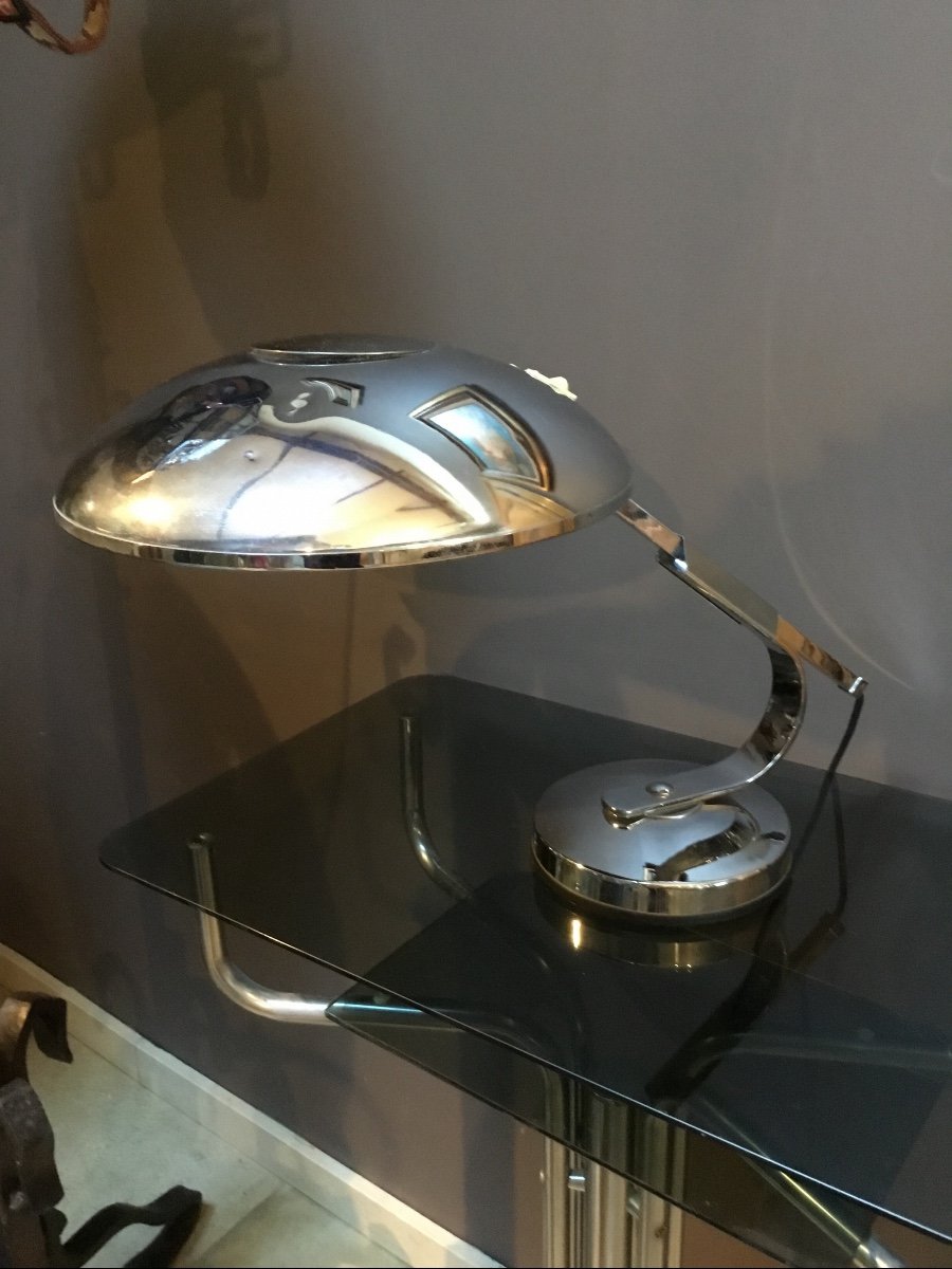 Chrome Desk Lamp By Ferninand Solere. 1950 Era-photo-4