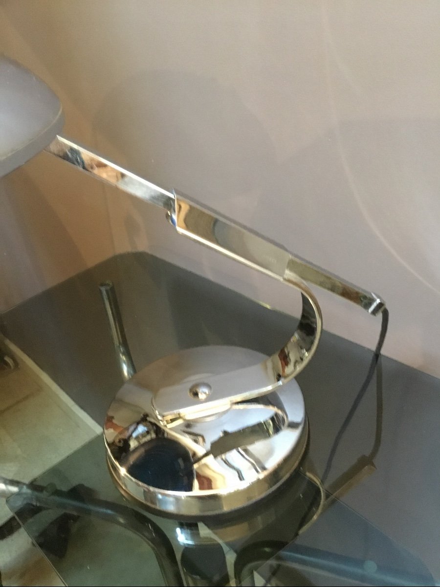 Chrome Desk Lamp By Ferninand Solere. 1950 Era-photo-6