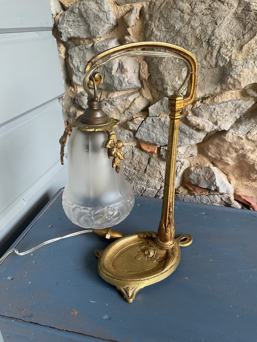 Art Deco Bronze Lamp By Charles Ranc -photo-3