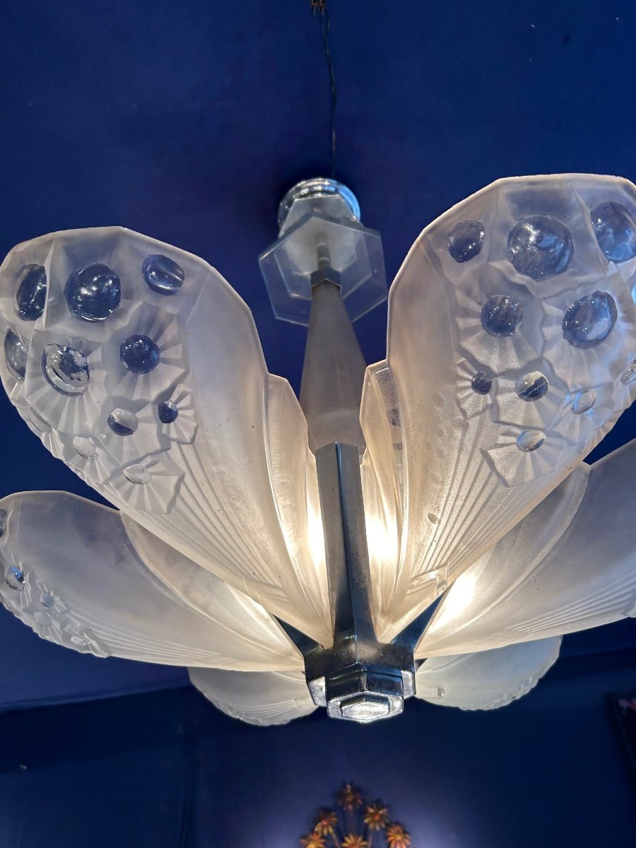 Art Deco Chandelier From The 1925s By Muller Nancy -photo-2