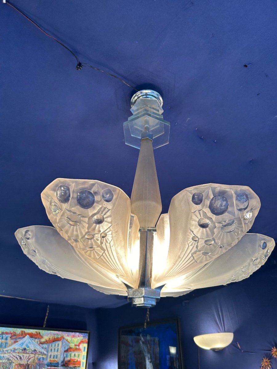 Art Deco Chandelier From The 1925s By Muller Nancy -photo-2