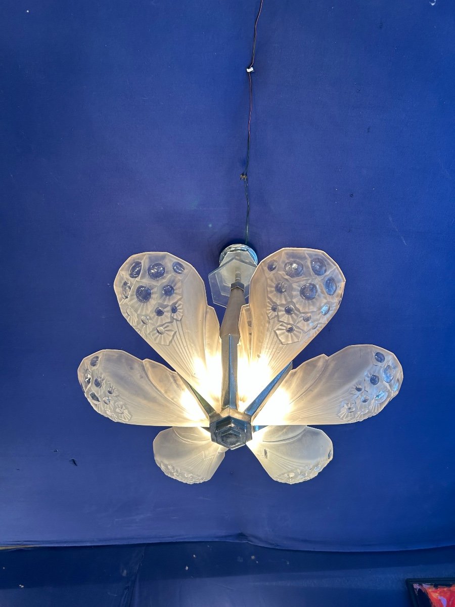 Art Deco Chandelier From The 1925s By Muller Nancy -photo-3