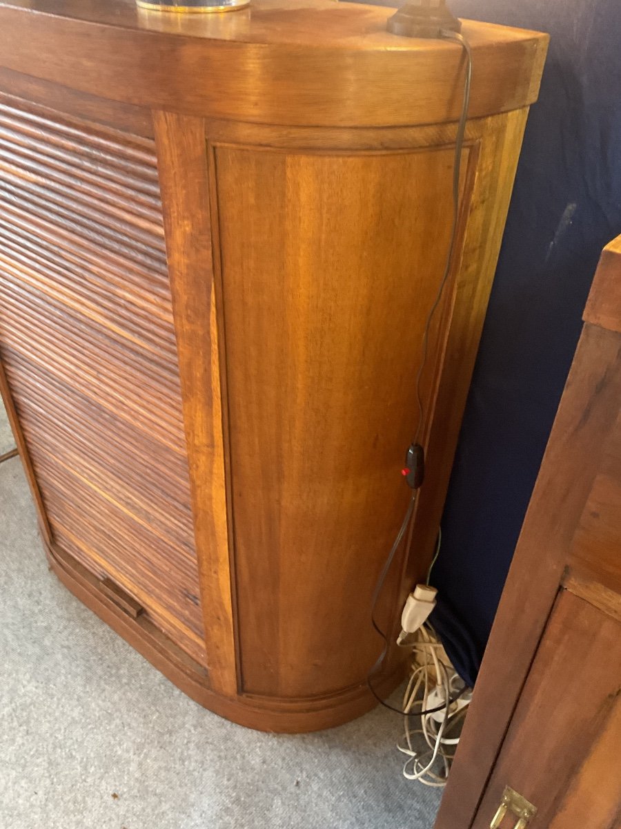 Small Pharmacy Cabinet With Curtain Circa 1920 -photo-4