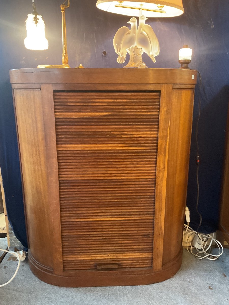 Small Pharmacy Cabinet With Curtain Circa 1920 -photo-2