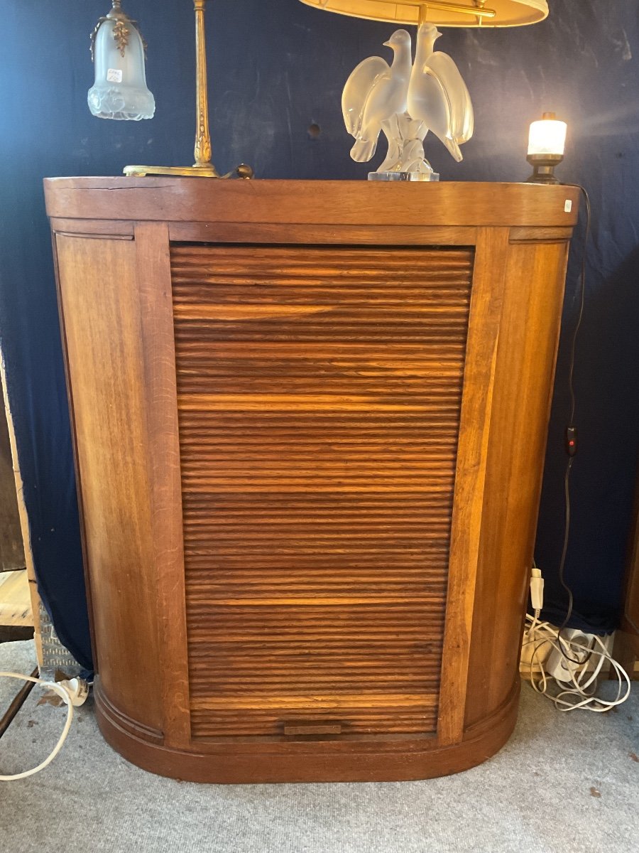 Small Pharmacy Cabinet With Curtain Circa 1920 -photo-3