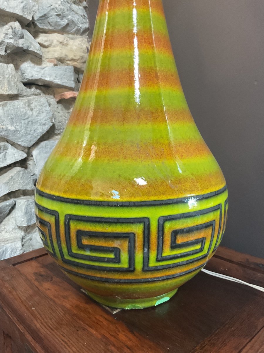 Large Ceramic Lamp. 1970s Design-photo-4