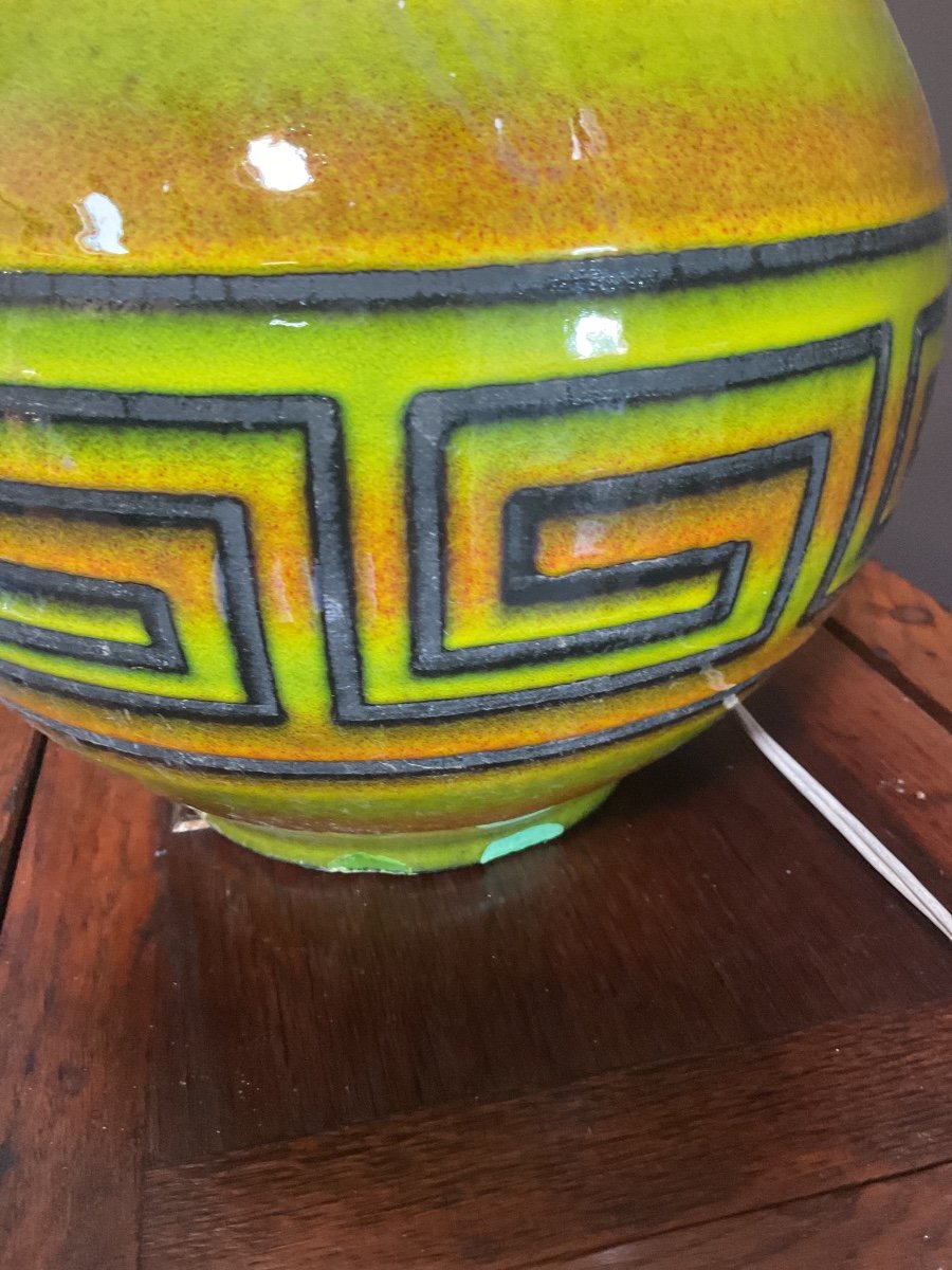 Large Ceramic Lamp. 1970s Design-photo-1