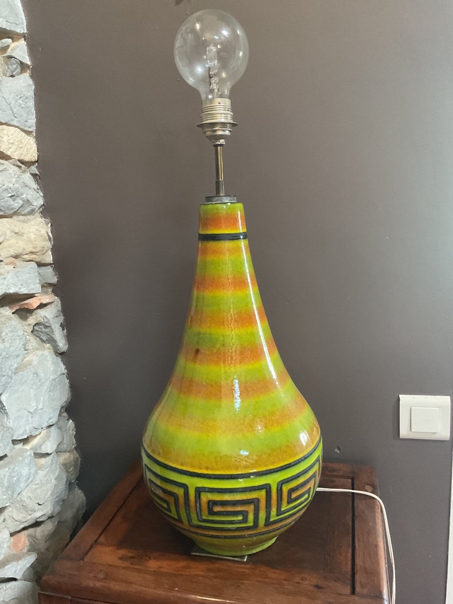 Large Ceramic Lamp. 1970s Design