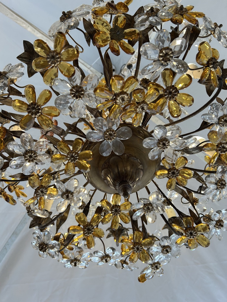 Large Murano Glass Chandelier, 1970s Design-photo-2