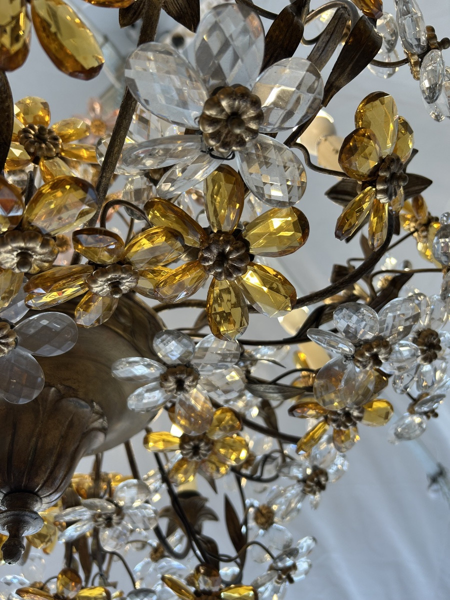 Large Murano Glass Chandelier, 1970s Design-photo-4