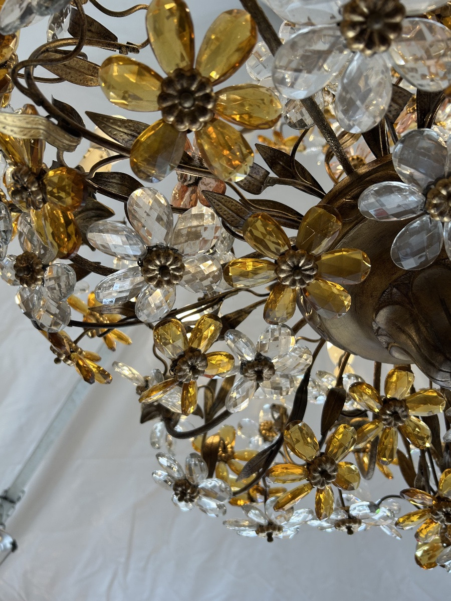 Large Murano Glass Chandelier, 1970s Design-photo-1