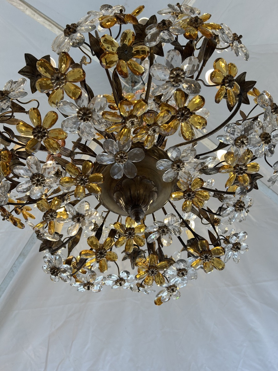 Large Murano Glass Chandelier, 1970s Design-photo-2