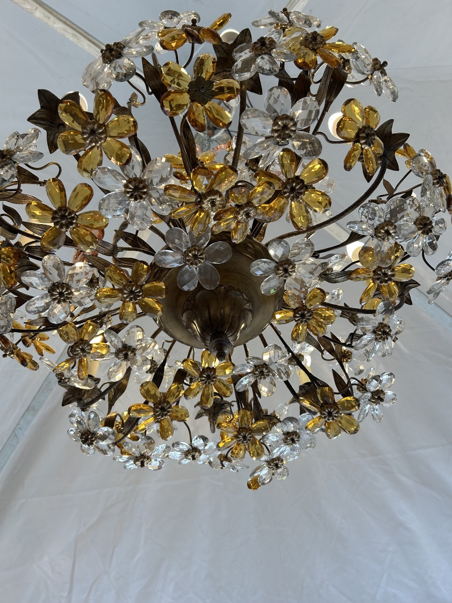 Large Murano Glass Chandelier, 1970s Design-photo-4