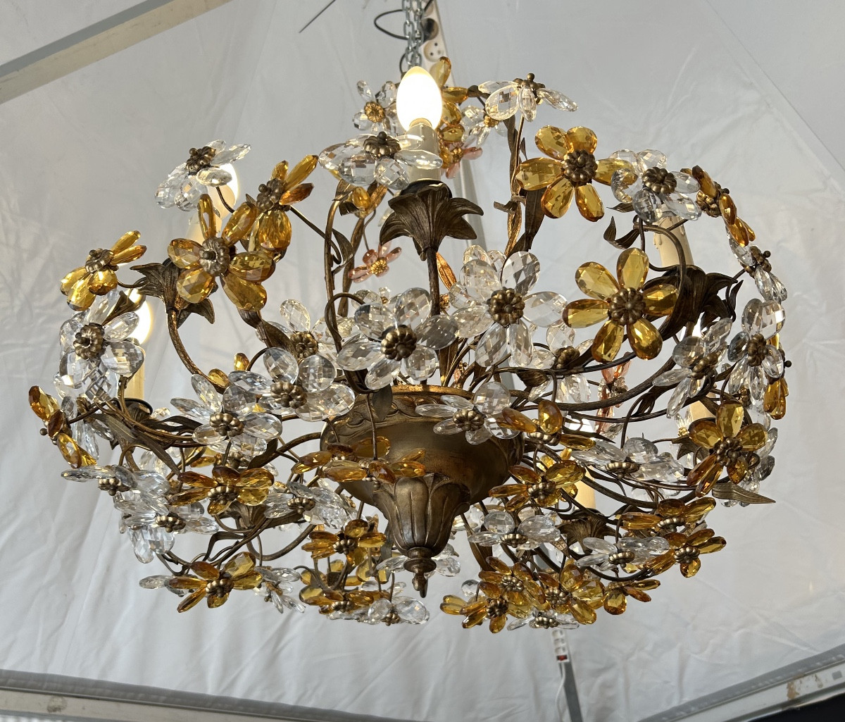 Grand Lustre En Verre De Murano Design 1970