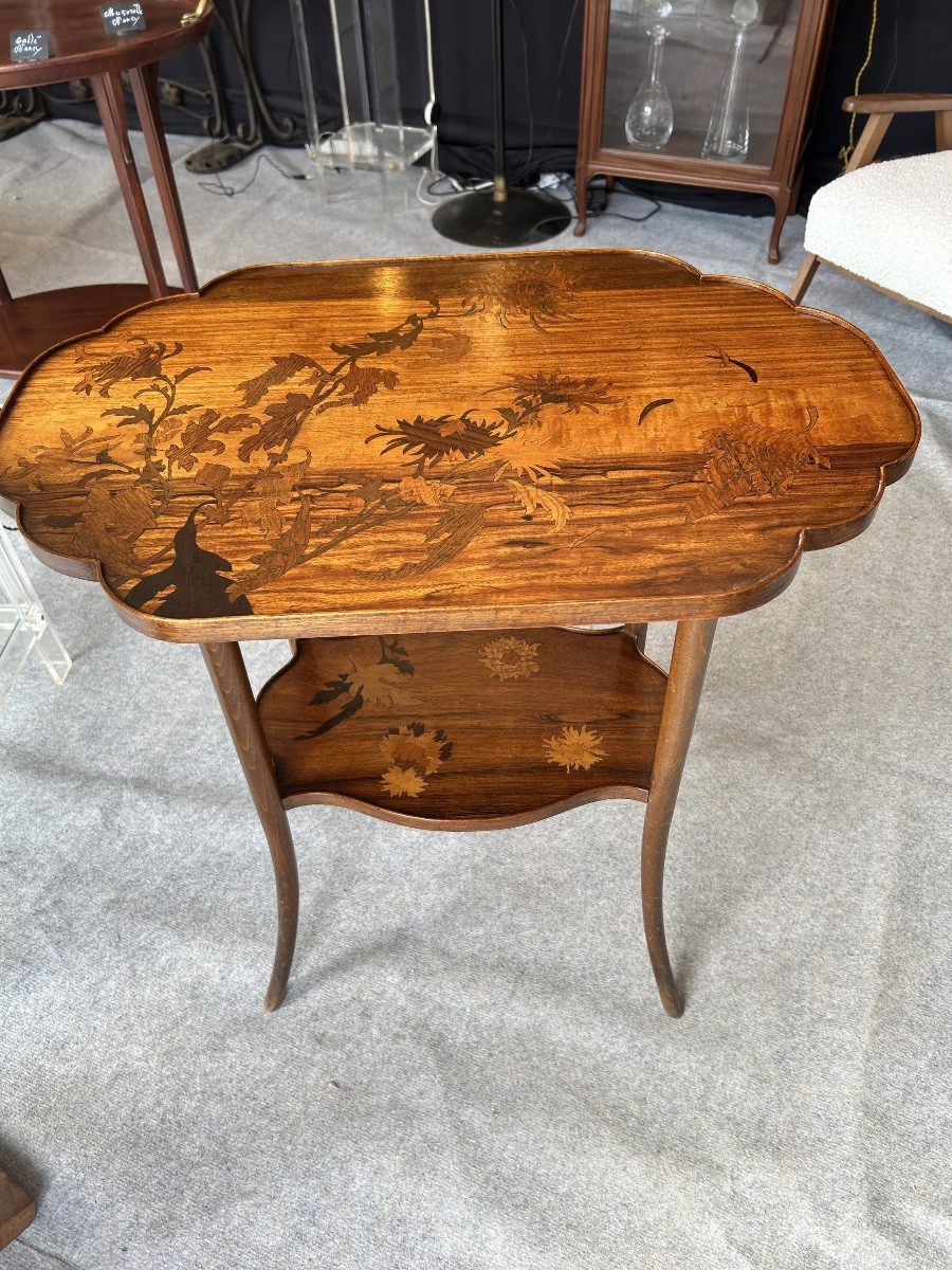 émile Gallé Marquetry Tea Table  -photo-2