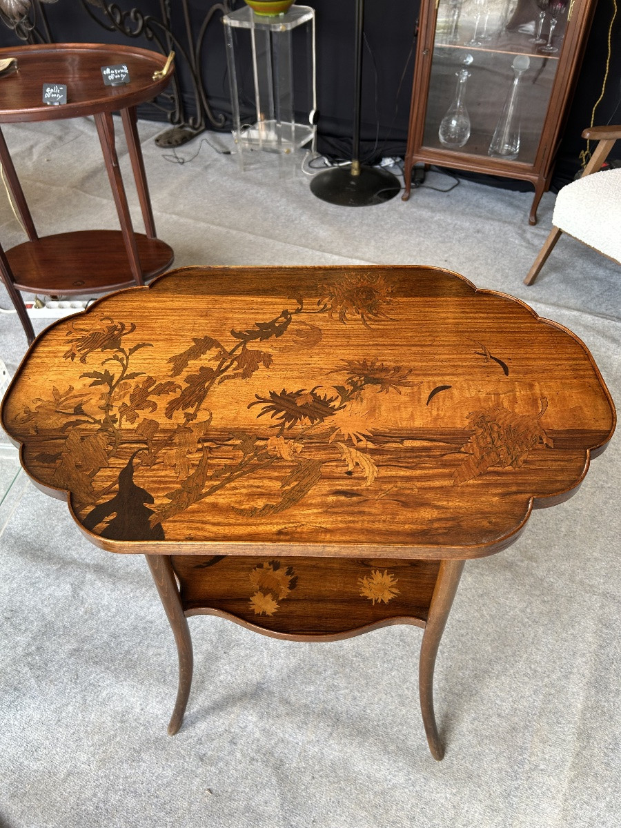 émile Gallé Marquetry Tea Table  -photo-4