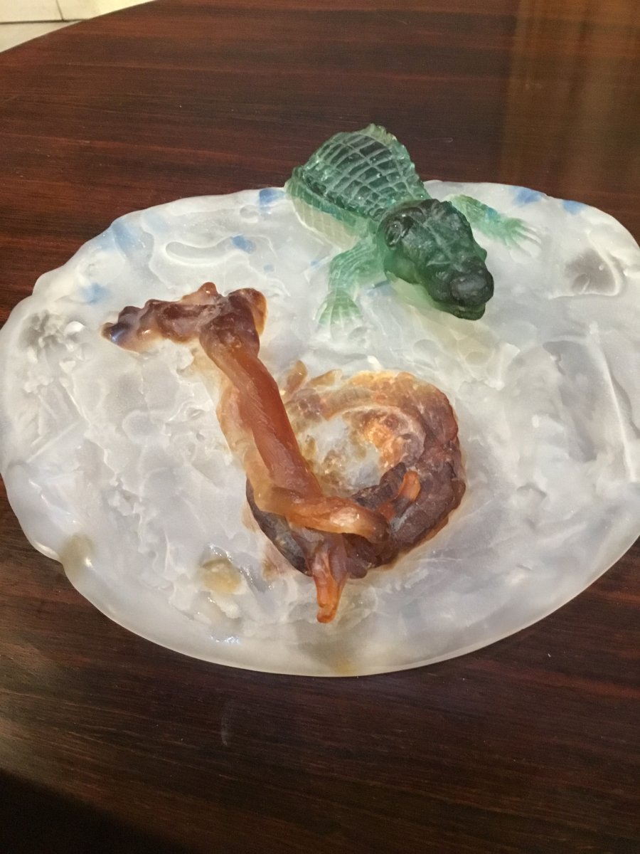 Animal Sculpture In Glass Paste.-photo-3