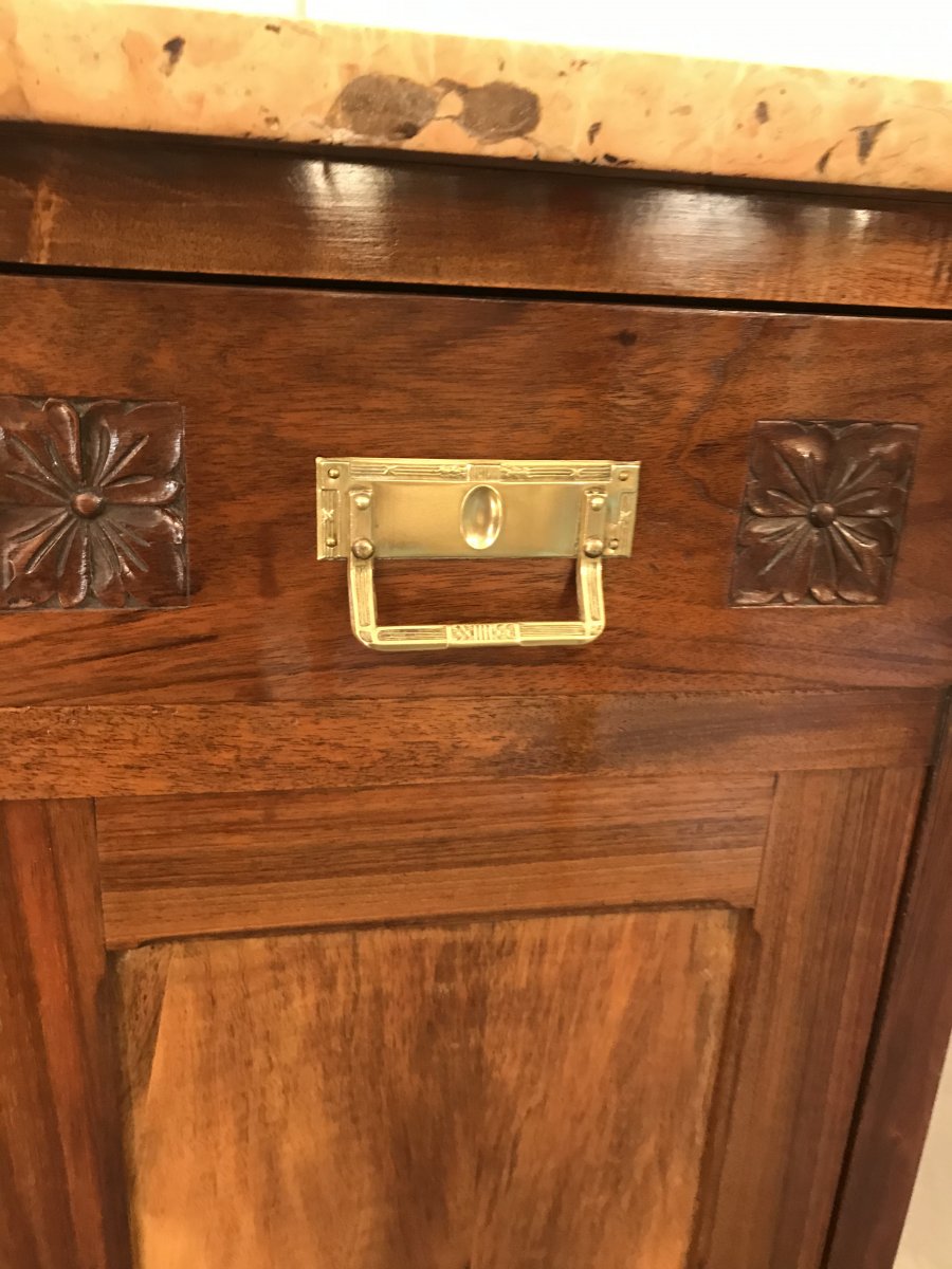 Art Deco Walnut Bedside Table-photo-3