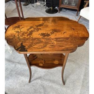 émile Gallé Marquetry Tea Table  