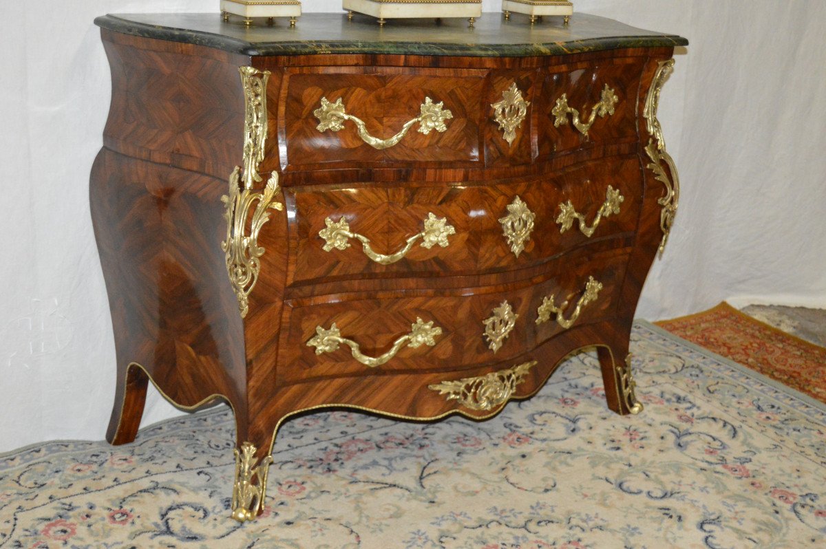 Louis XV Style Marquetry Tomb Commode-photo-6