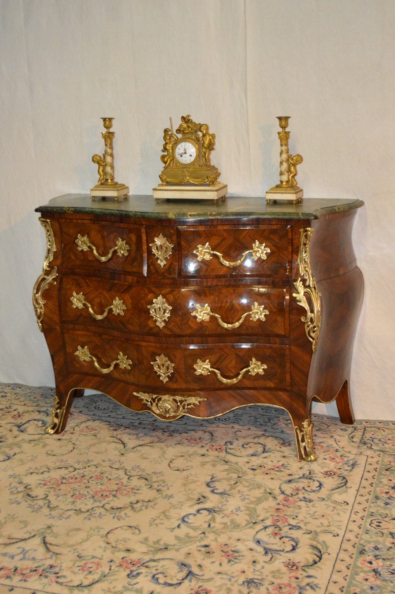 Louis XV Style Marquetry Tomb Commode-photo-7