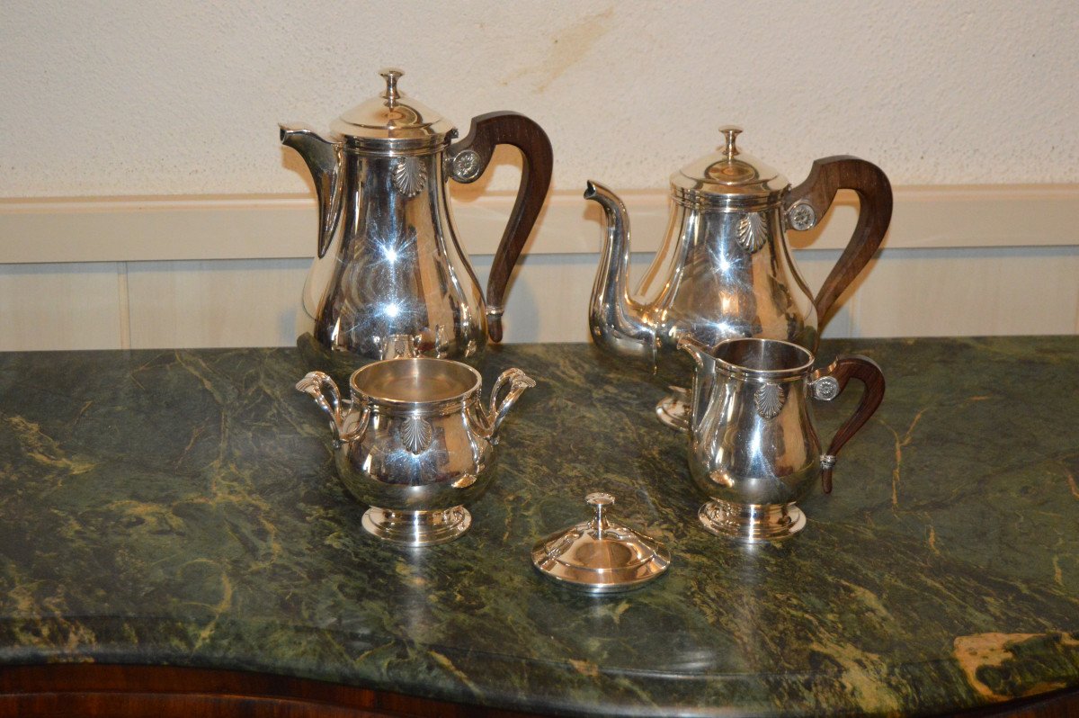 Christofle, Tea And Coffee Service In Silver Metal-photo-4