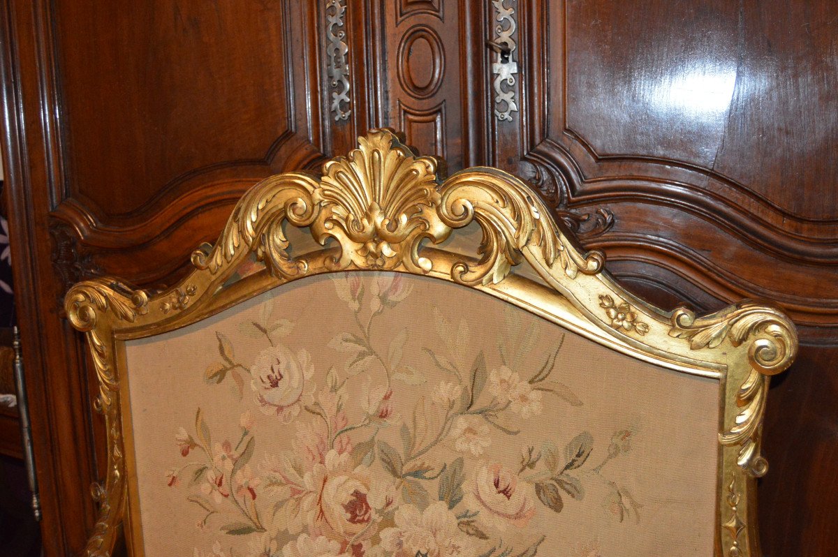 Large Golden Wood Fireplace Screen-photo-6