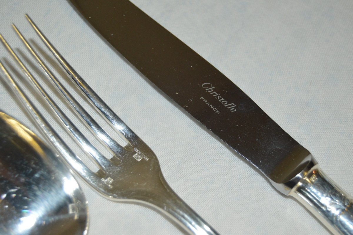 Christofle 88 Piece Pompadour Model Cutlery Set-photo-2