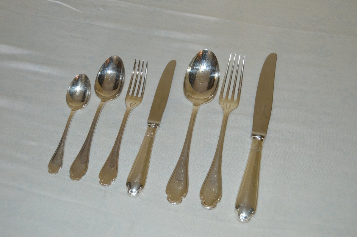 Christofle 88 Piece Pompadour Model Cutlery Set-photo-3