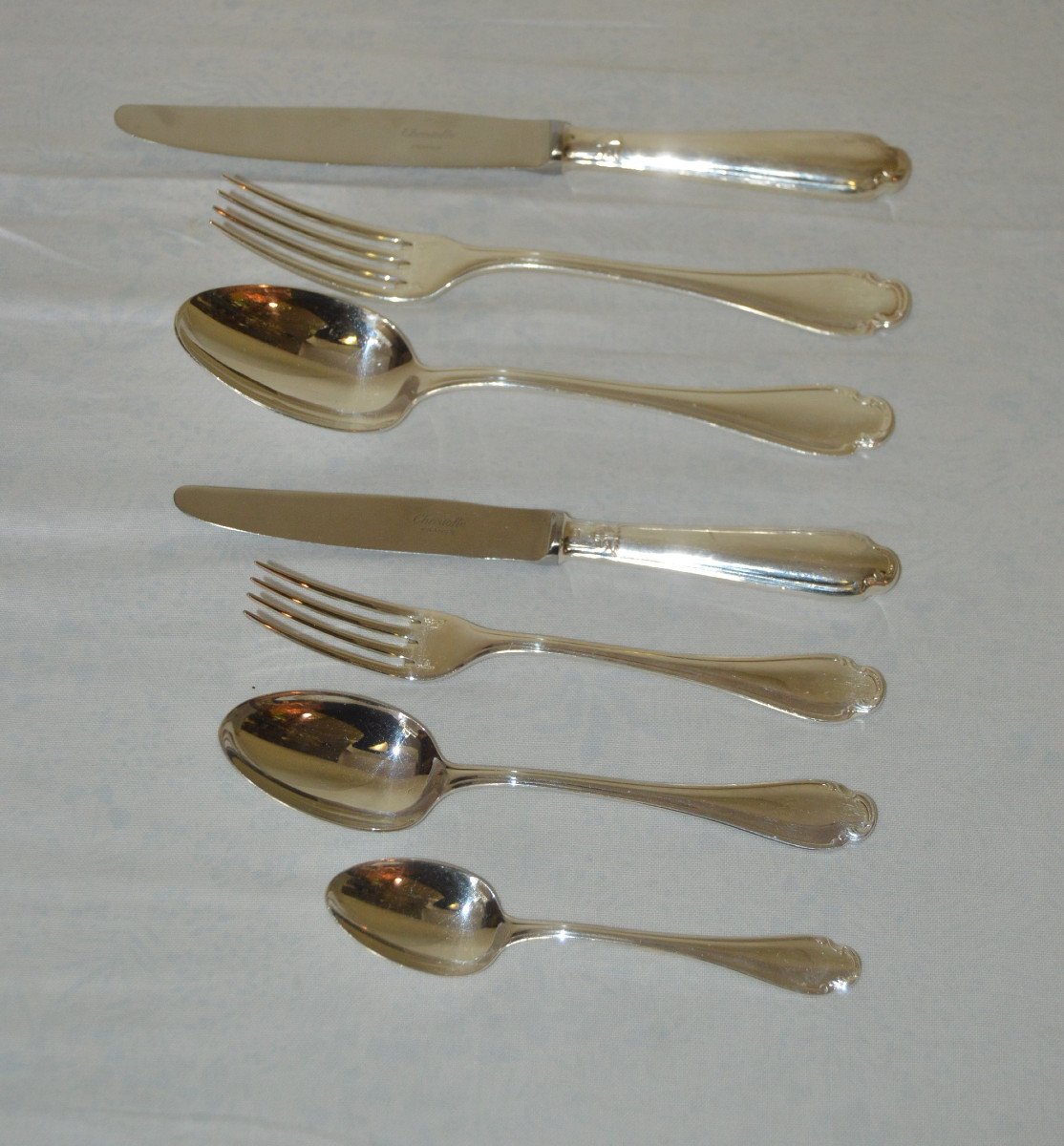 Christofle 88 Piece Pompadour Model Cutlery Set-photo-4