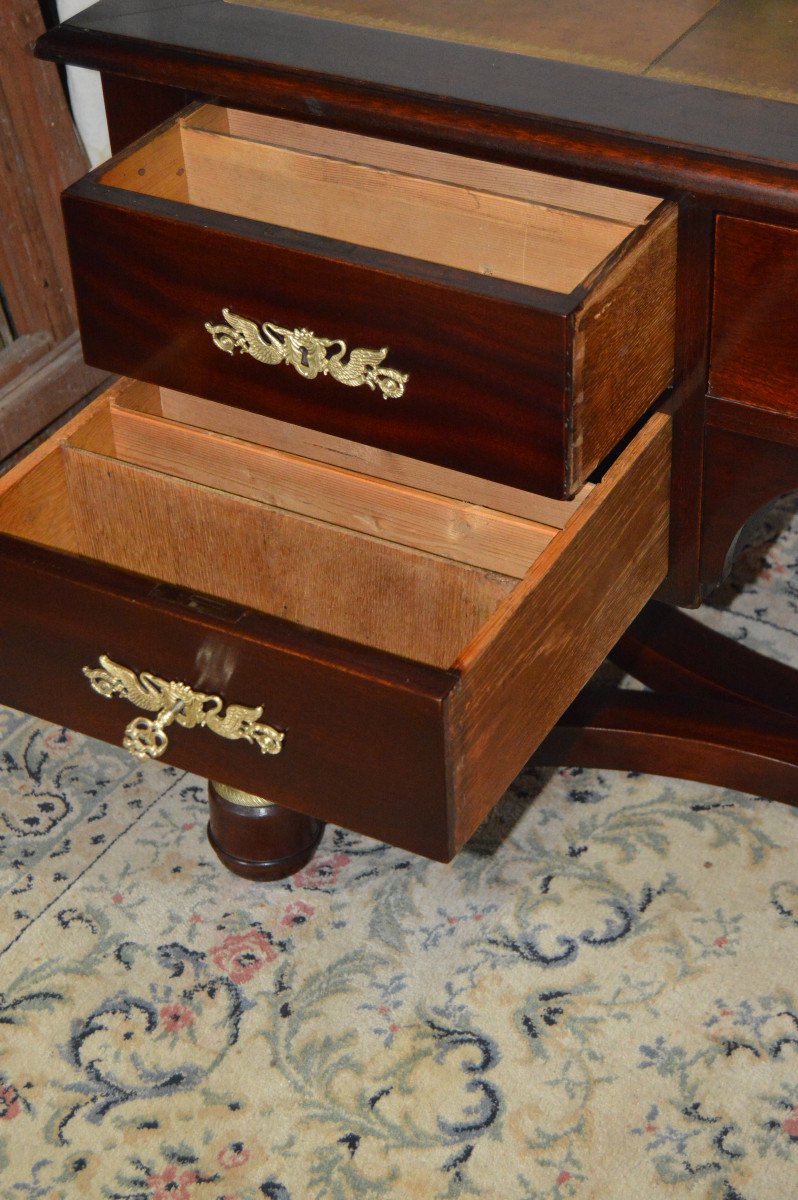 Large Double-sided Empire Mahogany Desk -photo-6