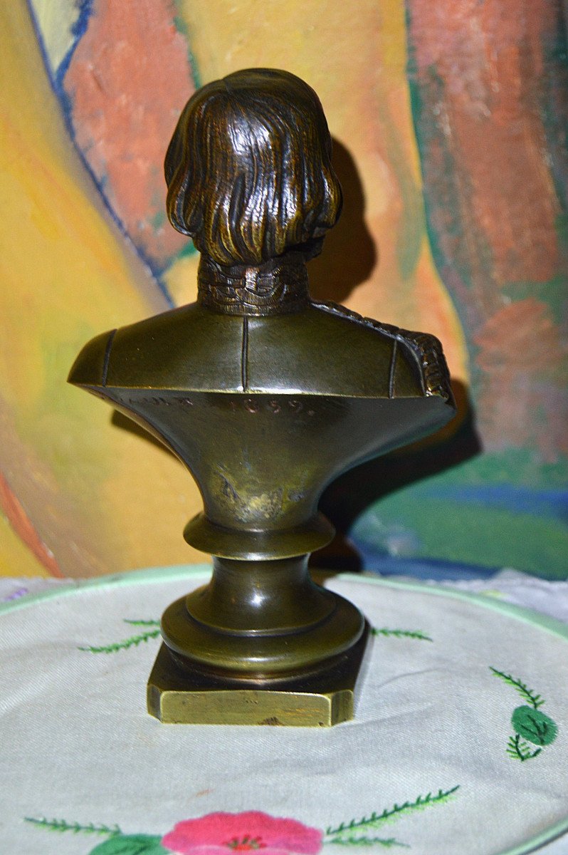 Bronze Bust Of Garibaldi Signed Devaulx-photo-3