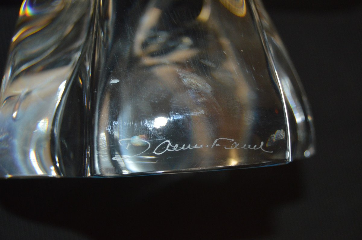 Paire De Bougeoirs Daum En Cristal.-photo-5