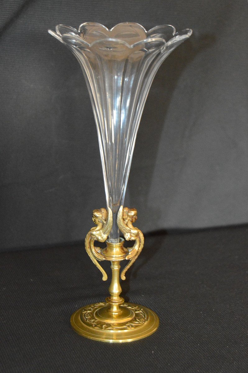 Vase Soliflore , monture en bronze