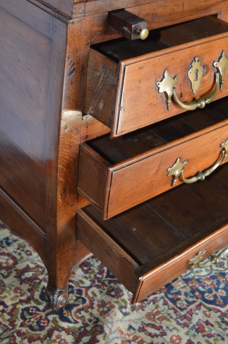 Louis XV Period Scriban Walnut Commode-photo-2