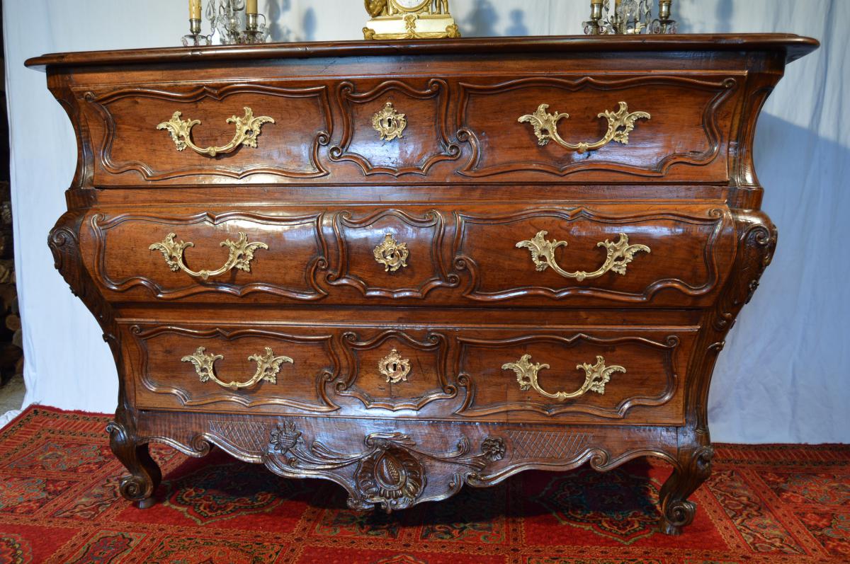 Commode Tombeau XVIIIe En Noyer-photo-2