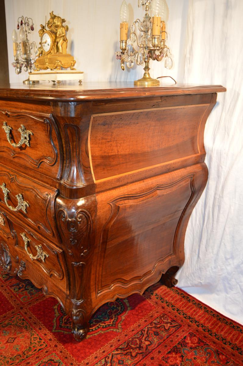 Commode Tombeau XVIIIe En Noyer-photo-3