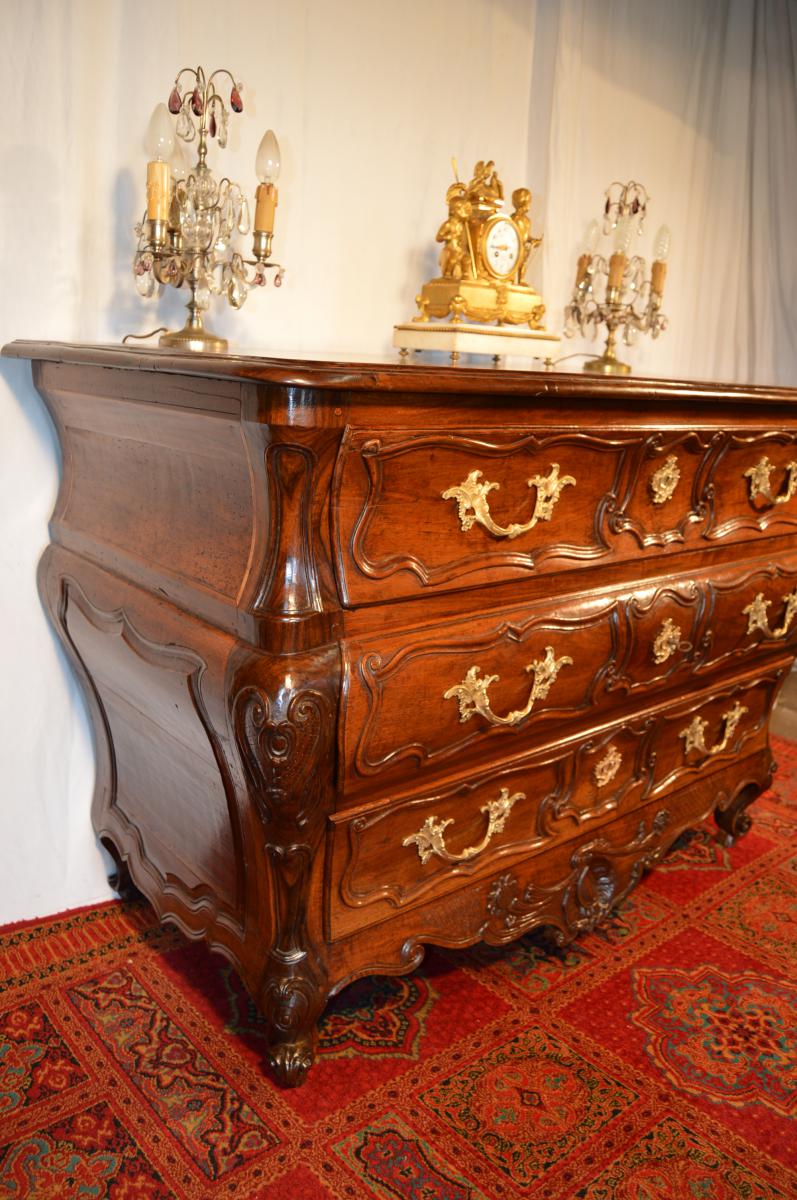 Commode Tombeau XVIIIe En Noyer-photo-4