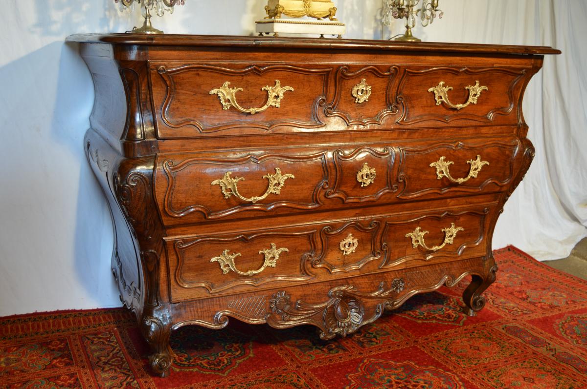 Commode Tombeau XVIIIe En Noyer-photo-2