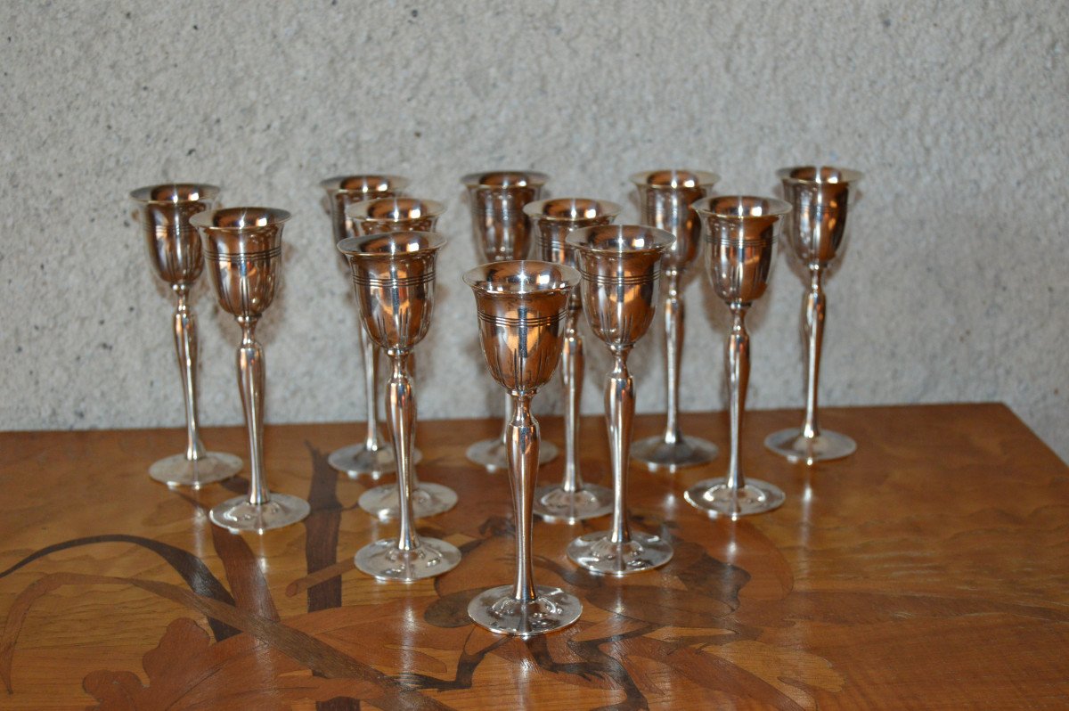 Silver Metal Liquor Glasses.-photo-2