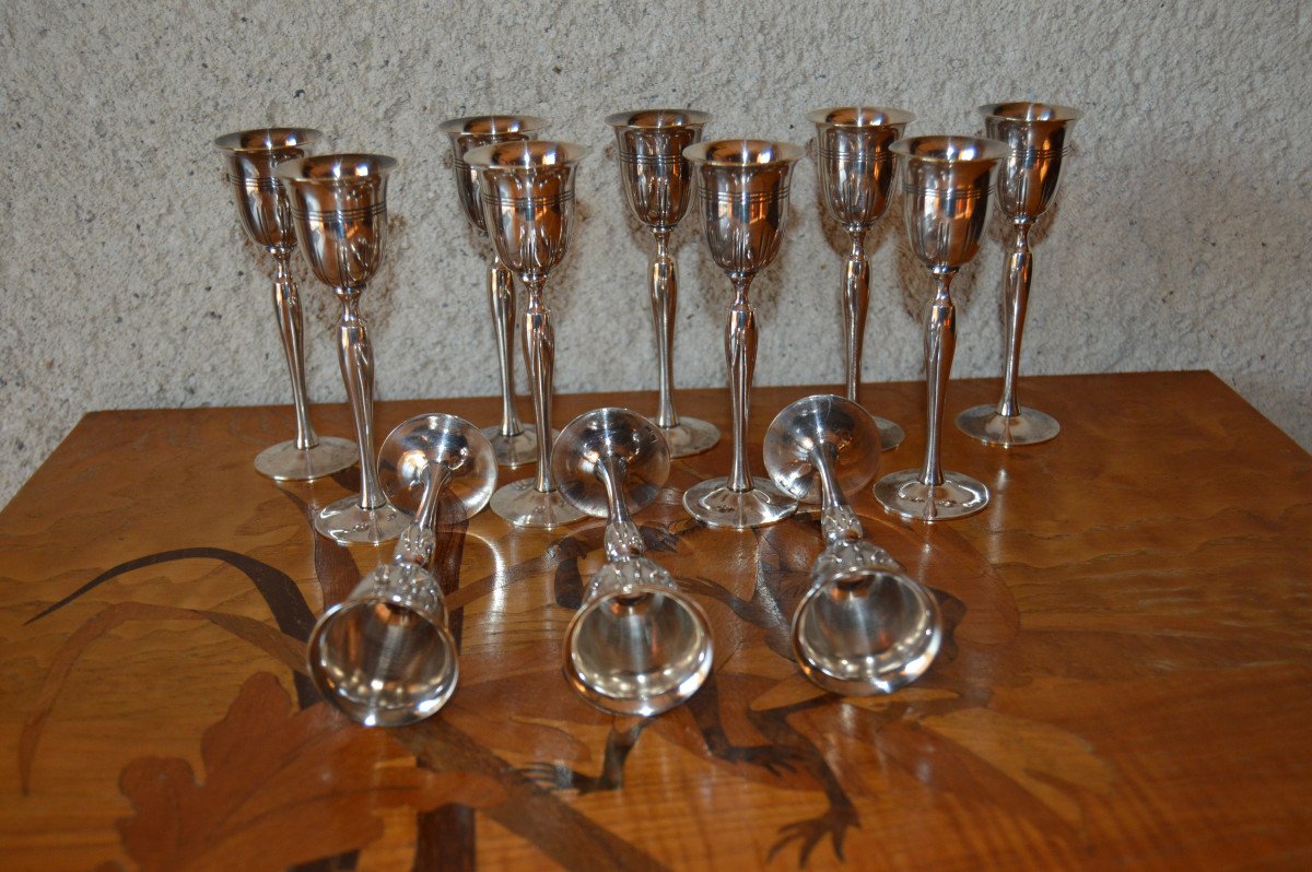 Silver Metal Liquor Glasses.-photo-3