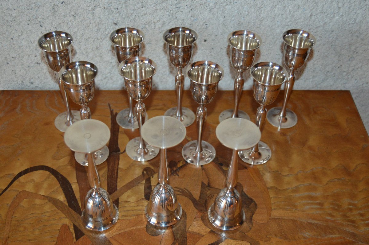 Silver Metal Liquor Glasses.-photo-4