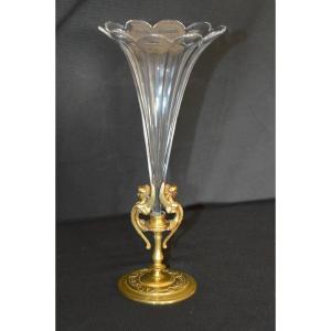 Vase Soliflore , monture en bronze