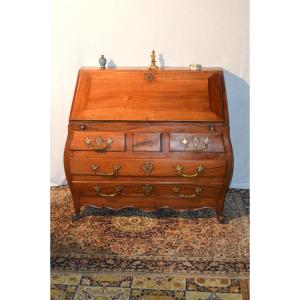 Commode Scriban En Noyer d'époque Louis XV