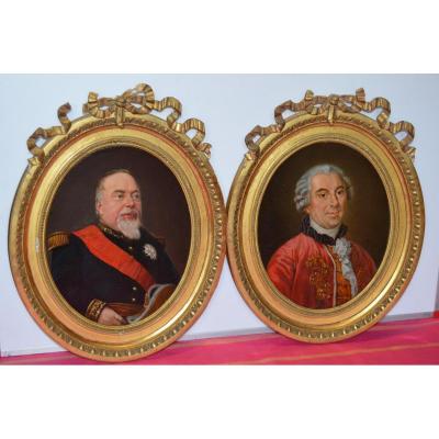 Old Paintings, Pair Of Portraits