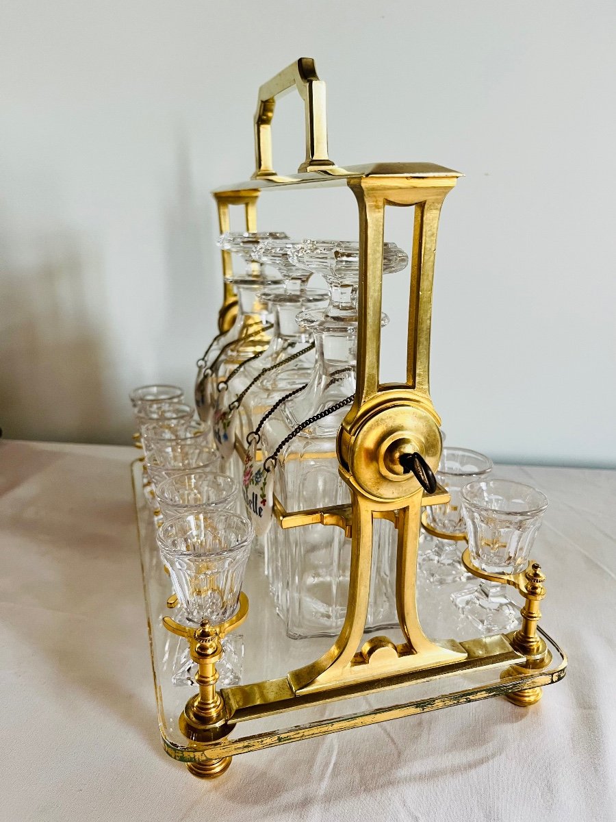 Baccarat Liqueur Cellar In Gilded Bronze-photo-3