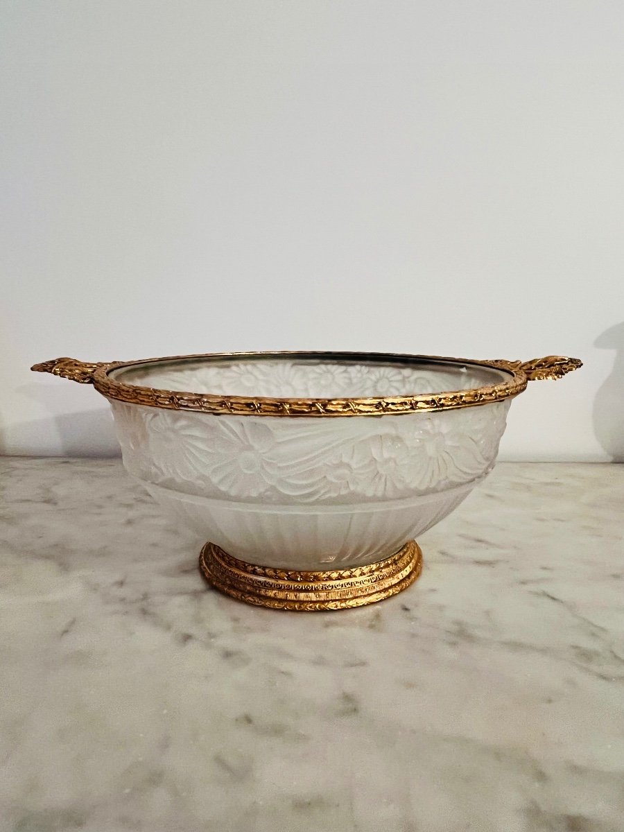 Glass Paste Cup With Gilded Bronze Frame-photo-2
