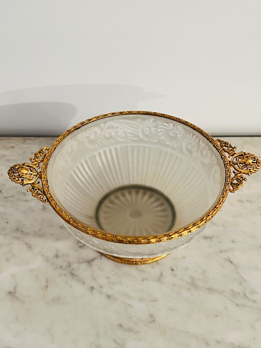 Glass Paste Cup With Gilded Bronze Frame-photo-3