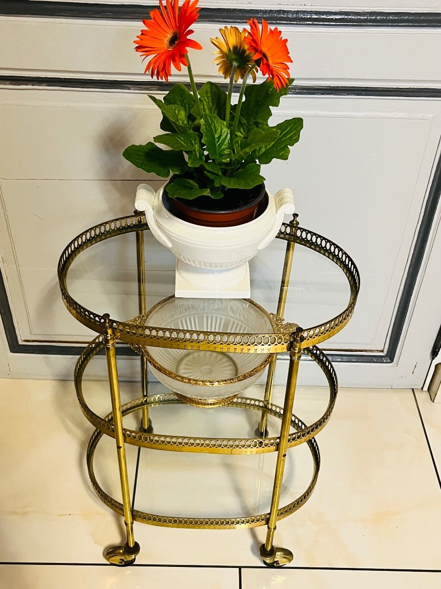 End Table In Golden Brass With 3 Levels -photo-4